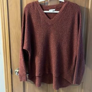 Burnt orange V-neck sweater Size LG